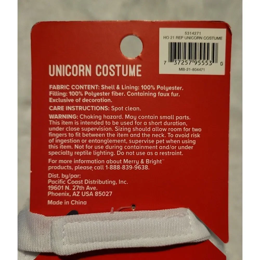 Merry & Bright Unicorn Reptile Costume- NWT